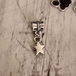 Star Dangle  Charm Will FIT Pandora and other European Systems or Pendant